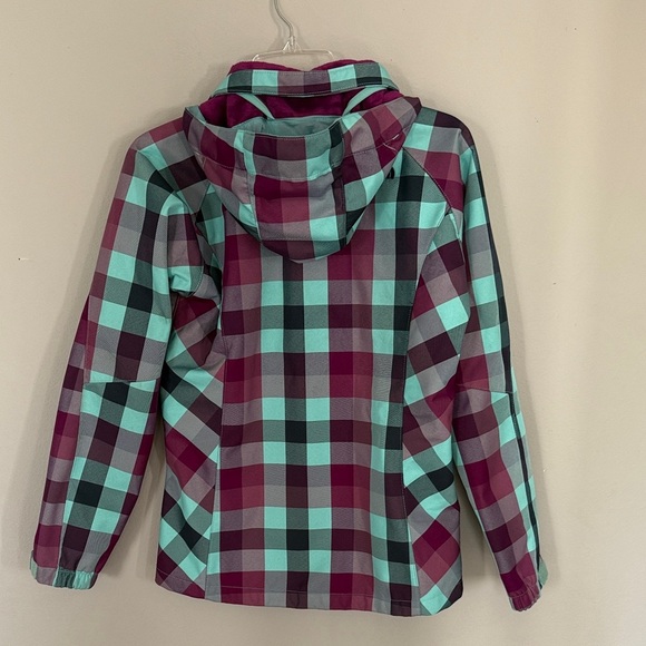 The North Face Checkered Jacket in Aqua and Pink Snowboard XS - Picture 3 of 6